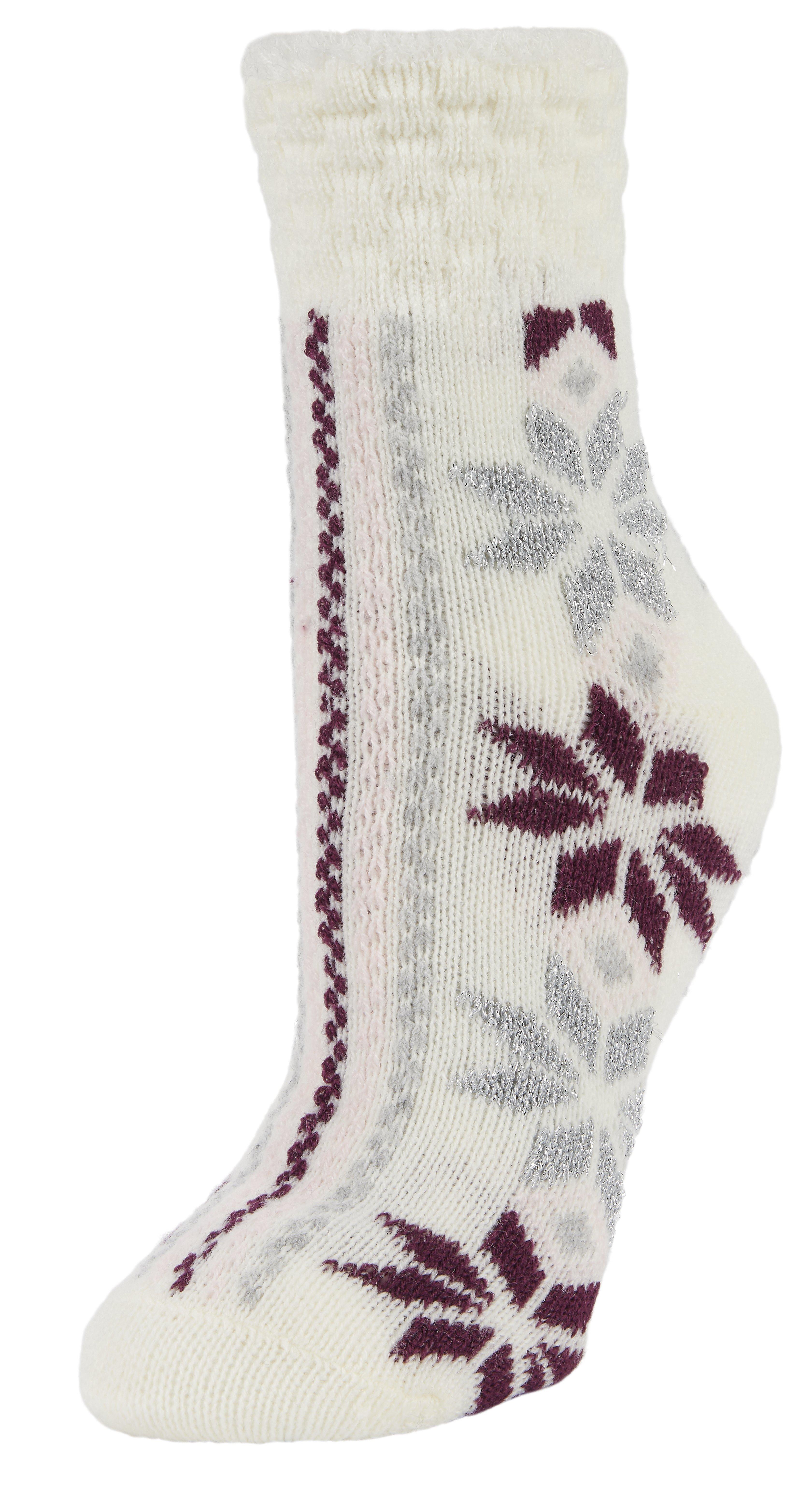 Implus Fireside Crew Birdseye Socks-White/Purple